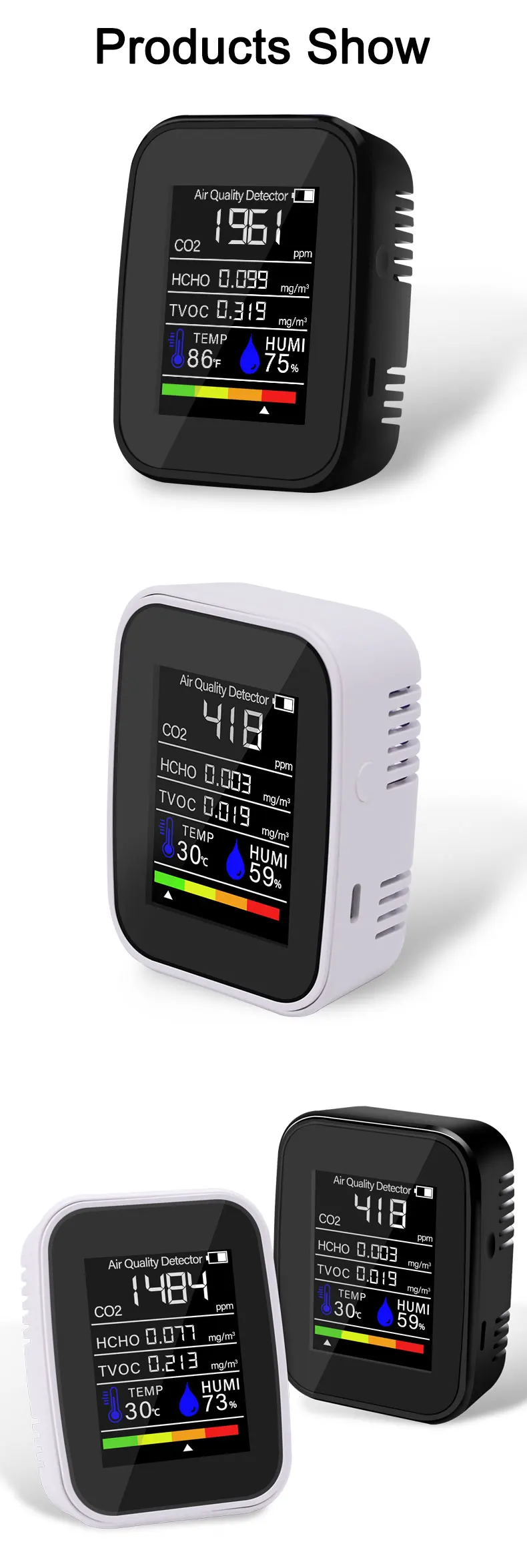 Co2 Meter Sensor Carbon Dioxide Air quality monitor infrared sensor tester meter gas analyzers CO2 gas detector