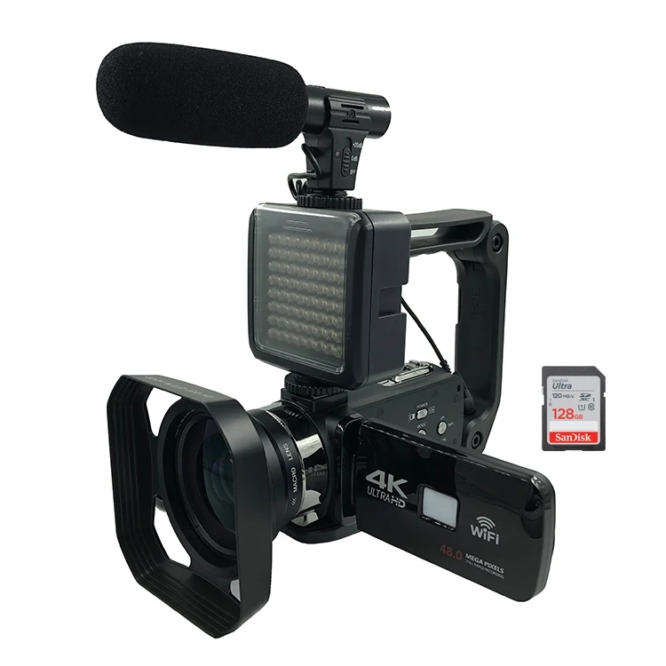 Cámara de vídeo 4K Ultra Hd, videocámara Digital con visión nocturna, wifi,  de 48MP HDV-534KM