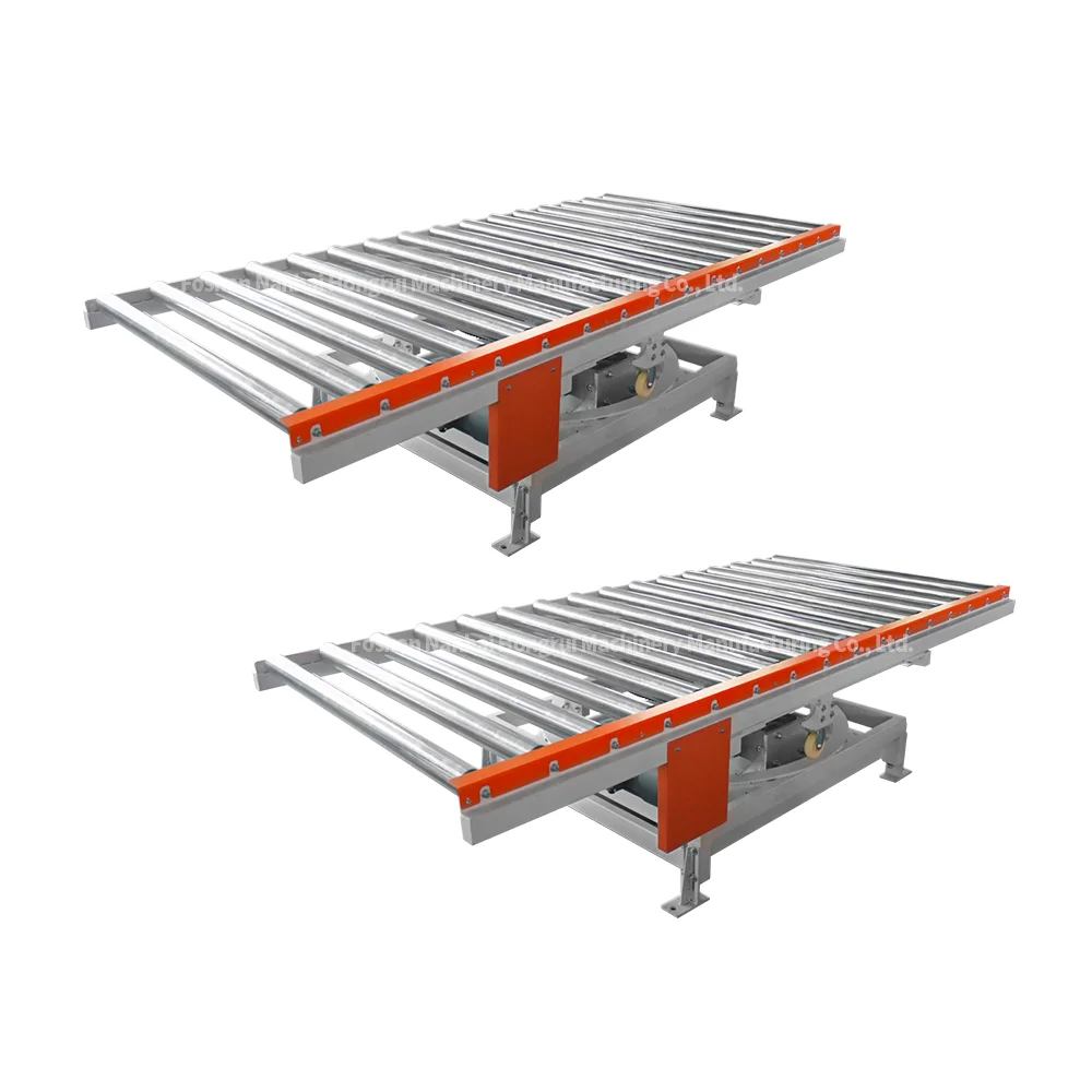 Hongrui short 180 degree single row electric rotating roller table