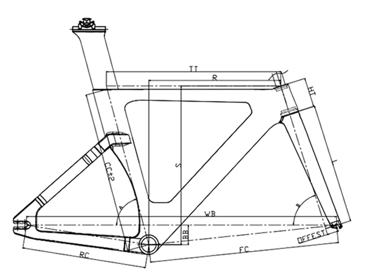 Factory Discounted Price Tracked Frame Road Bike Parts Frame T800 Full Carbon Fiber Road Frame