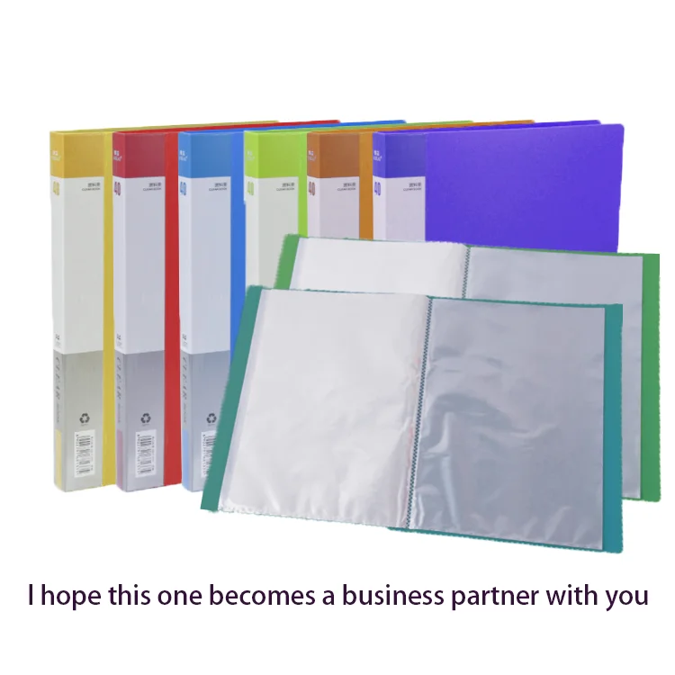 Customised Reusable School Decorative Transparent Custom Fastener A4 pp Plastic File Folder for Document