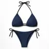 Navy Wave Lines Bikini Sets