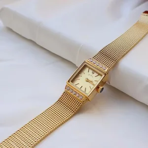 New Medieval Diamond Women's watch 24K Plated High Quality Women Watches Crystal Stainless Steel Clock Montre Femme