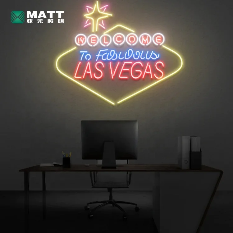 Matt Drop Shipping Free Design Las Vegas Custom Neon Sign Vintage Casino Custom Neon Sign for Beer bar Club
