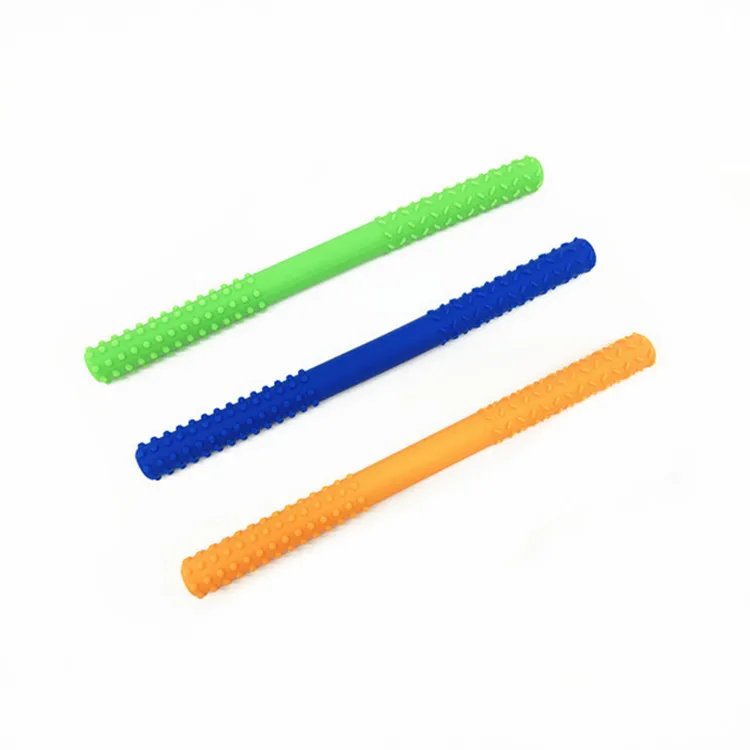 Food  Grade Hollow Teether Tubes, Silicone Baby Teething Toys
