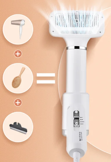2 in 1 Private Label Pet Cleaning Electric Hair Dryer Slicker for Dog Cat Grooming Slicker of Combing and Drying
