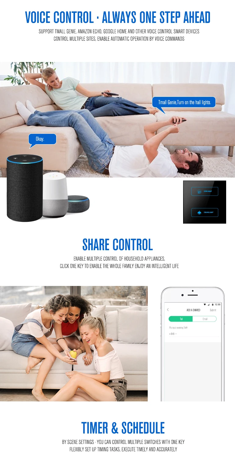 Smart Home System Customized Logo Tuya Zigbee Wireless Home Wall Touch ...