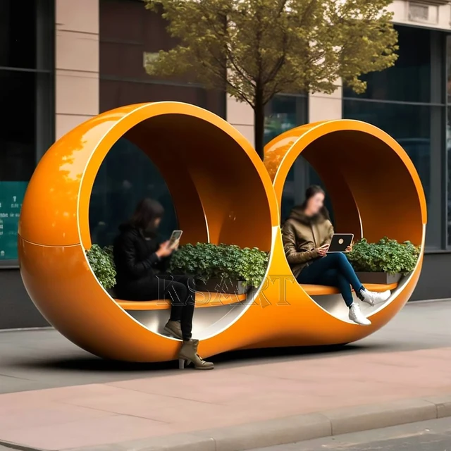 Customized Special-shaped Artistic Leisure Chair Glass Fiber Seat Creative Shopping Mall Seat Resin Crafts