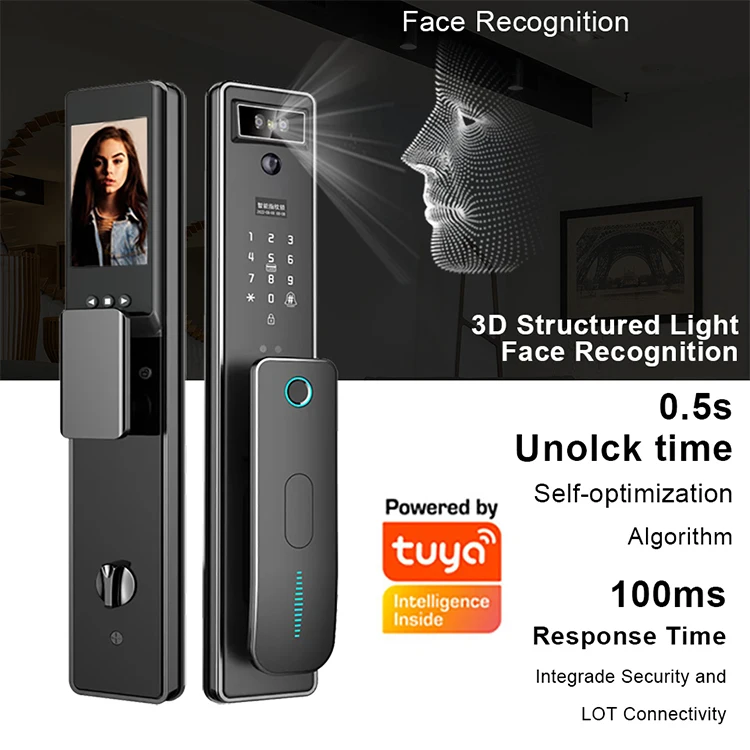 Tuya APP 3D Face Recognition Smart Door Lock - Secure & Convenient