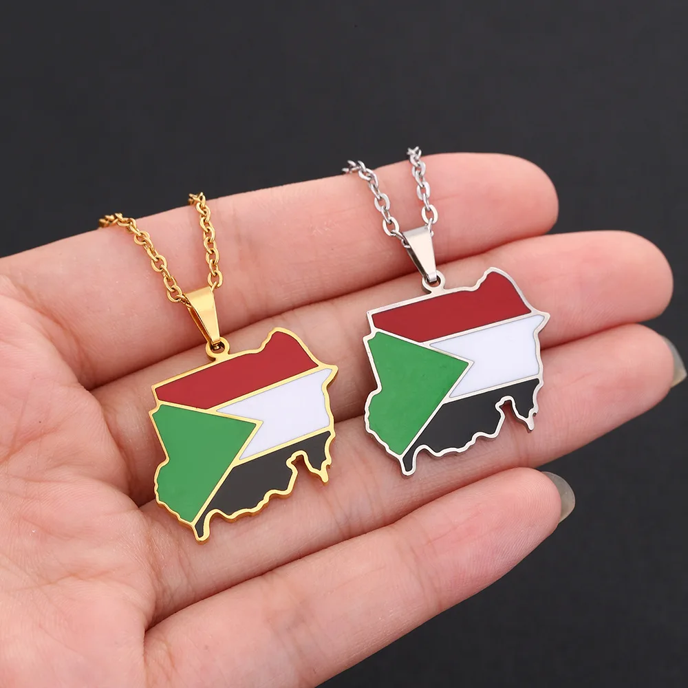 Map Flag Pendant Necklace
