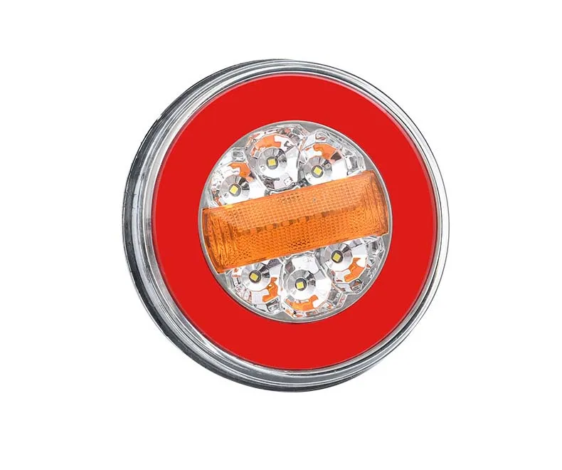 High-performance 12-24v Truck Led Tail Light 5.5inch Round Brake Turn Tail Lights for Truck White Red Amber 1