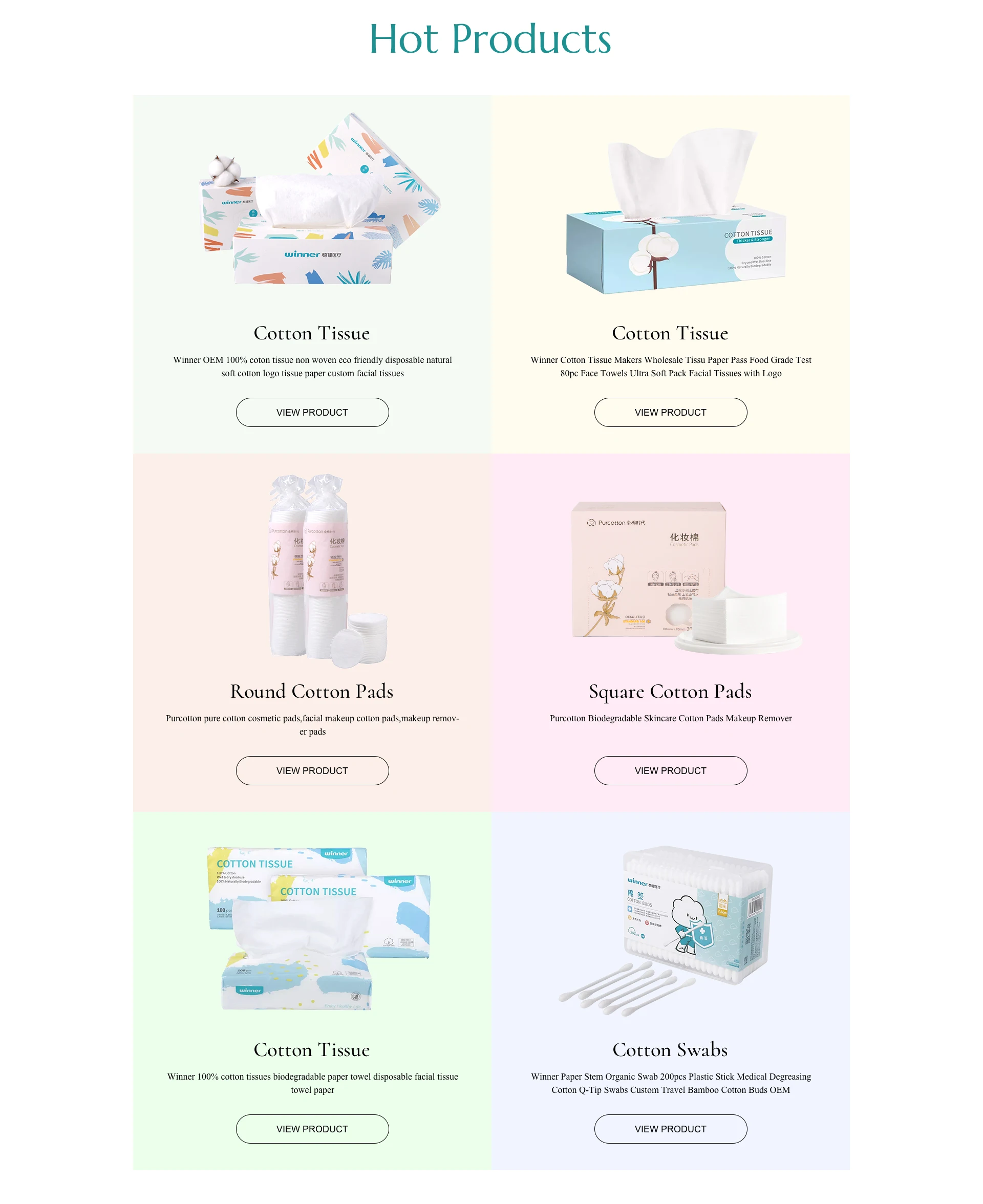 Winner Medical Co., Ltd. - Cotton Facial Tissue, Organic Cotton Pad