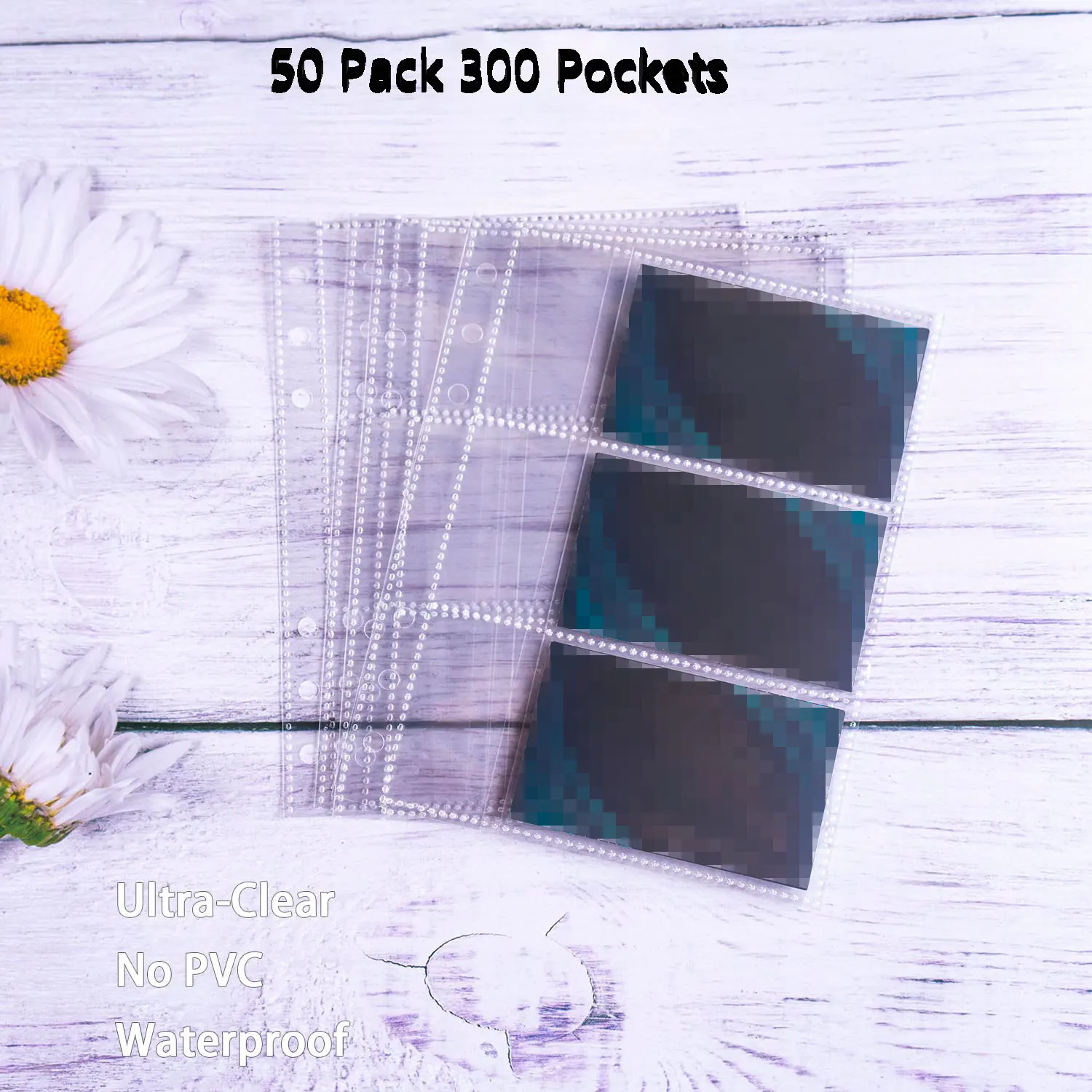 A5 Binder 6 кольцевых визитных карточек с прорезями для заметок 50 упаковок 300 карманов ультра-прозрачные рукава фотокарт 