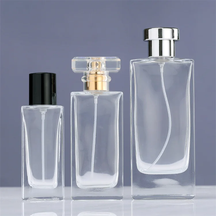 Rectangular Perfume Glass Bottle, 50ml, 100ml