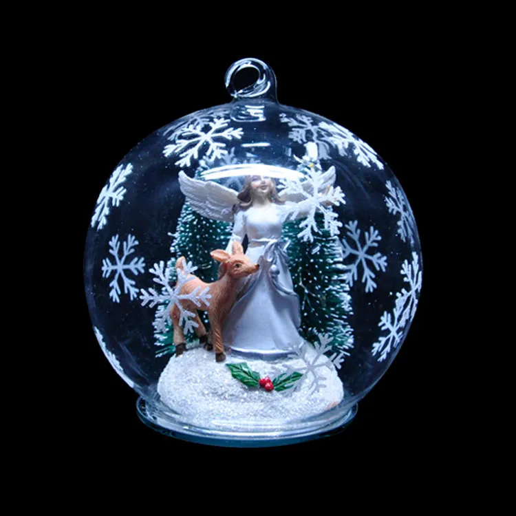 Wholesale Christmas Glass Globe Ornament With LED Lights For Christmas Tree