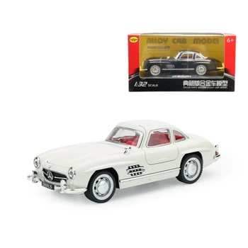 1/32 Mercedes-Benz 300SL Toy Car Model Diecast Metal Vehicle Vintage Miniature Pull Back Collection Gift For Children Kid Boys