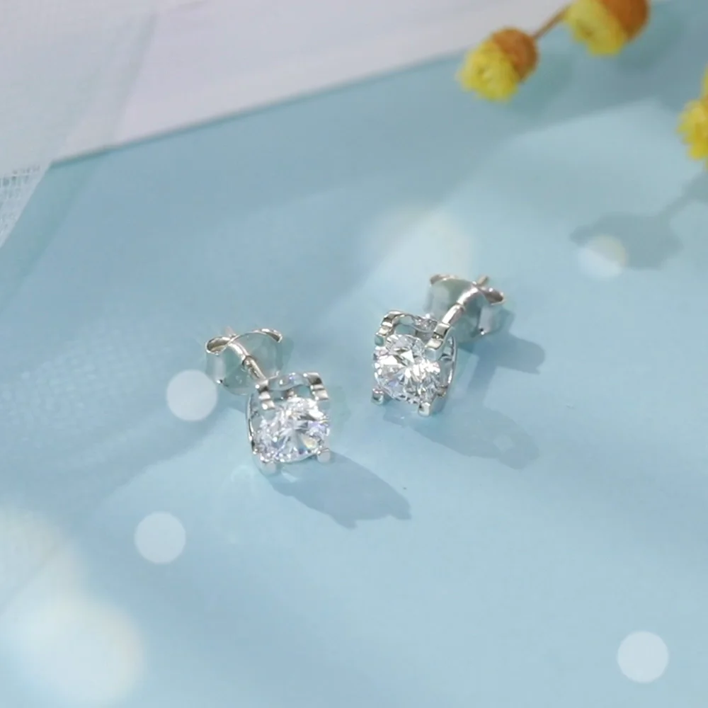 Rarity Jewelry Vintage 1.0ct White Moissanite Stud Earrings S925 Round ...