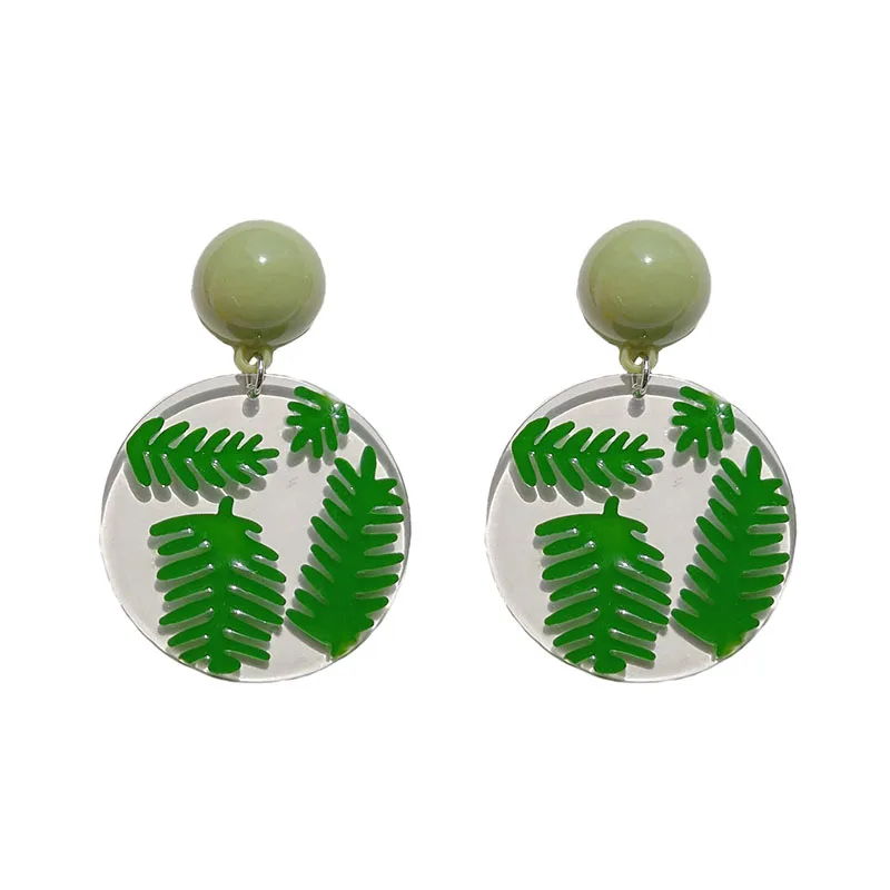 2021 new trendy 925 sterling silver transparent artificial flower acrylic earrings