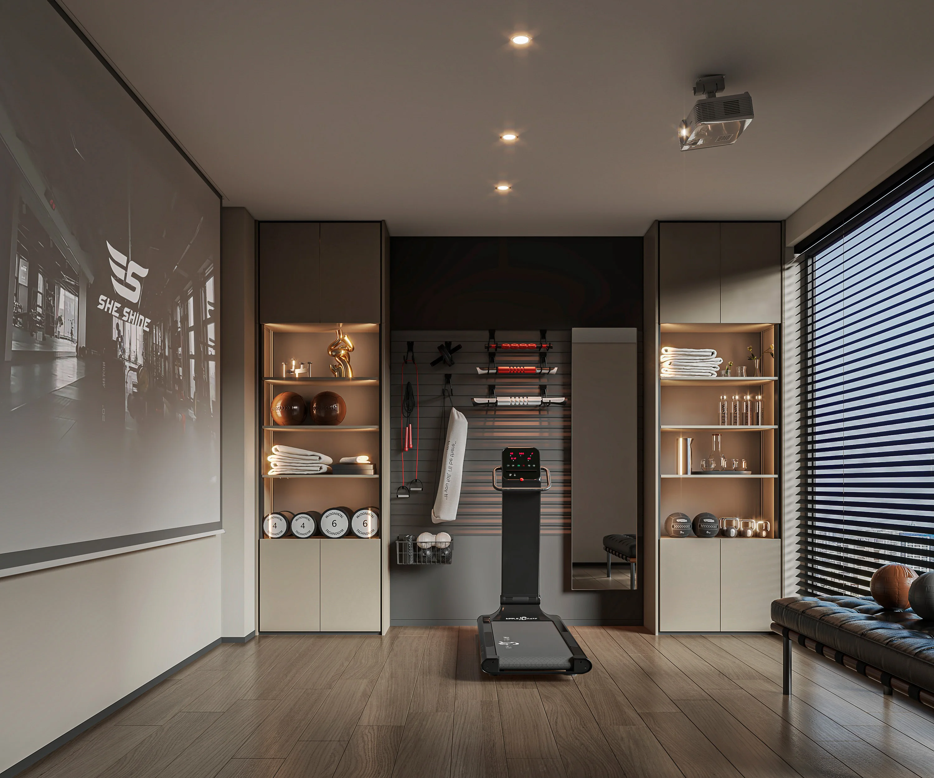 Multifunctional Indoor Wall Organizer Aluminum Sturdy Storage Rack Wall Mounted Floating Shelf for Gymnasium supplier