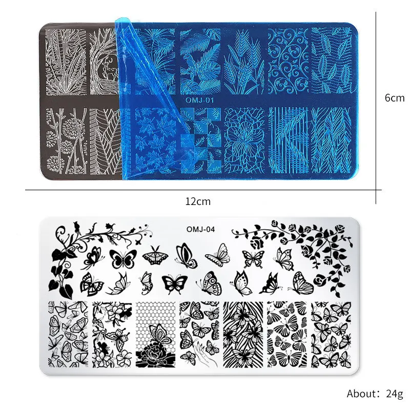 12*6cm Nail Art Templates Stamping Plate Design Flower Animal