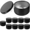 Clear jar with black pp lid