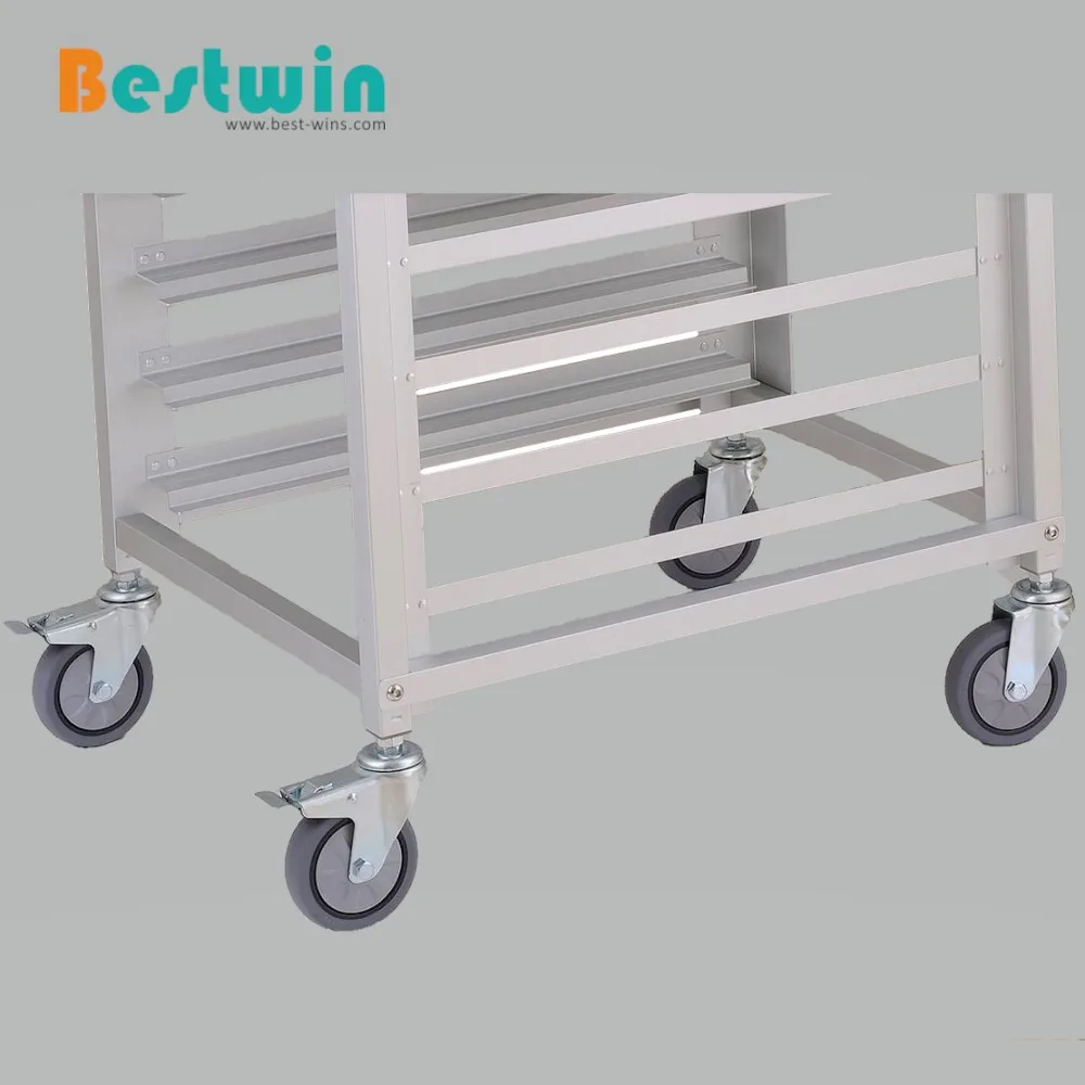 
9/15/18-Tier Dual Purpose Aluminum Bread Cooling Baking Tray Sheet Pan Rack Gastronorm GN Pan Bakery Trolley 