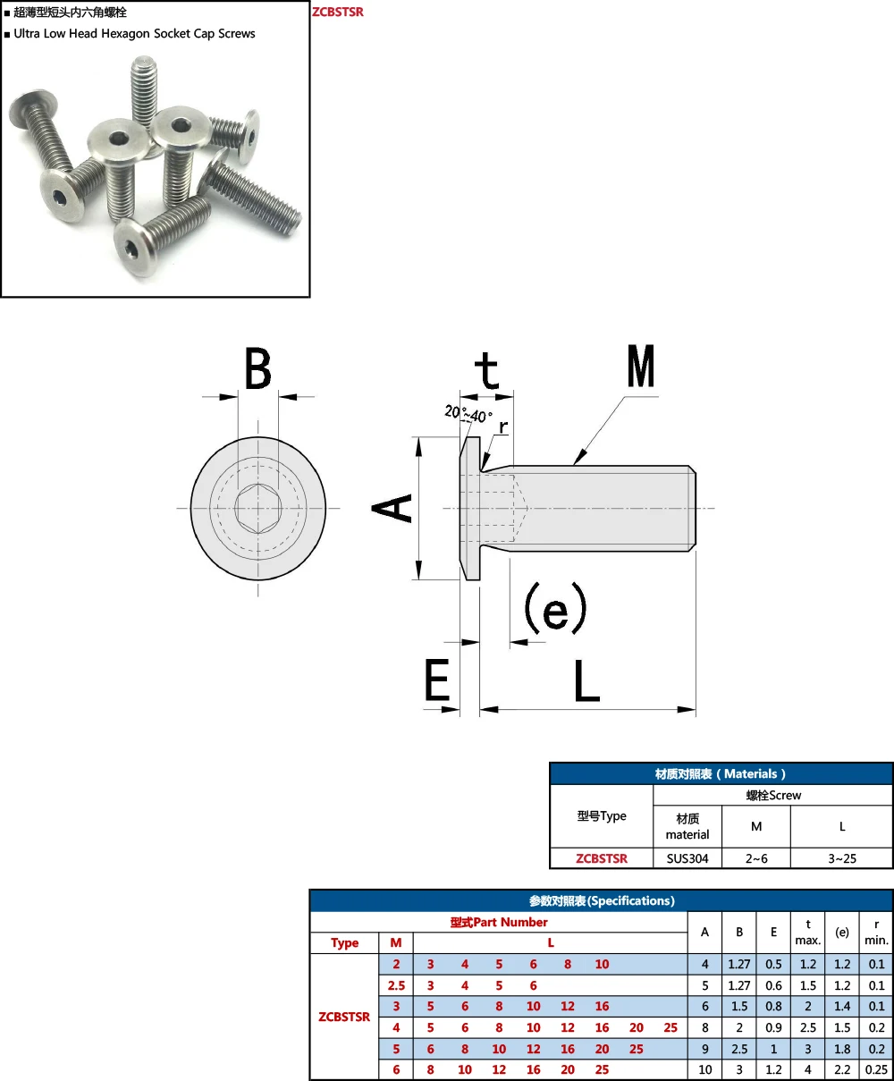 Excellent Quality Stainless Steel allen screws Low Head Cap Screw M3/M4 Model M10 Size 90mm Length Hexagon Socket Cap factory