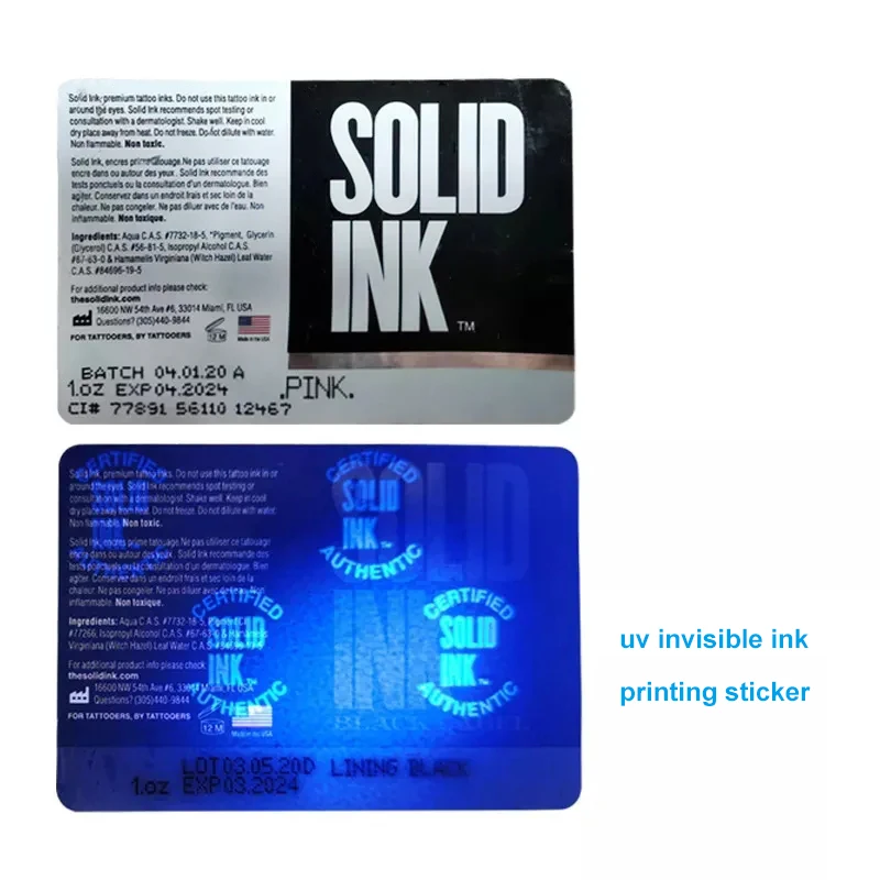 UV Invisible Inks Fluorescent Printing Security Stickers Label Custom Hologram Anti-counterfeit Security Stickers