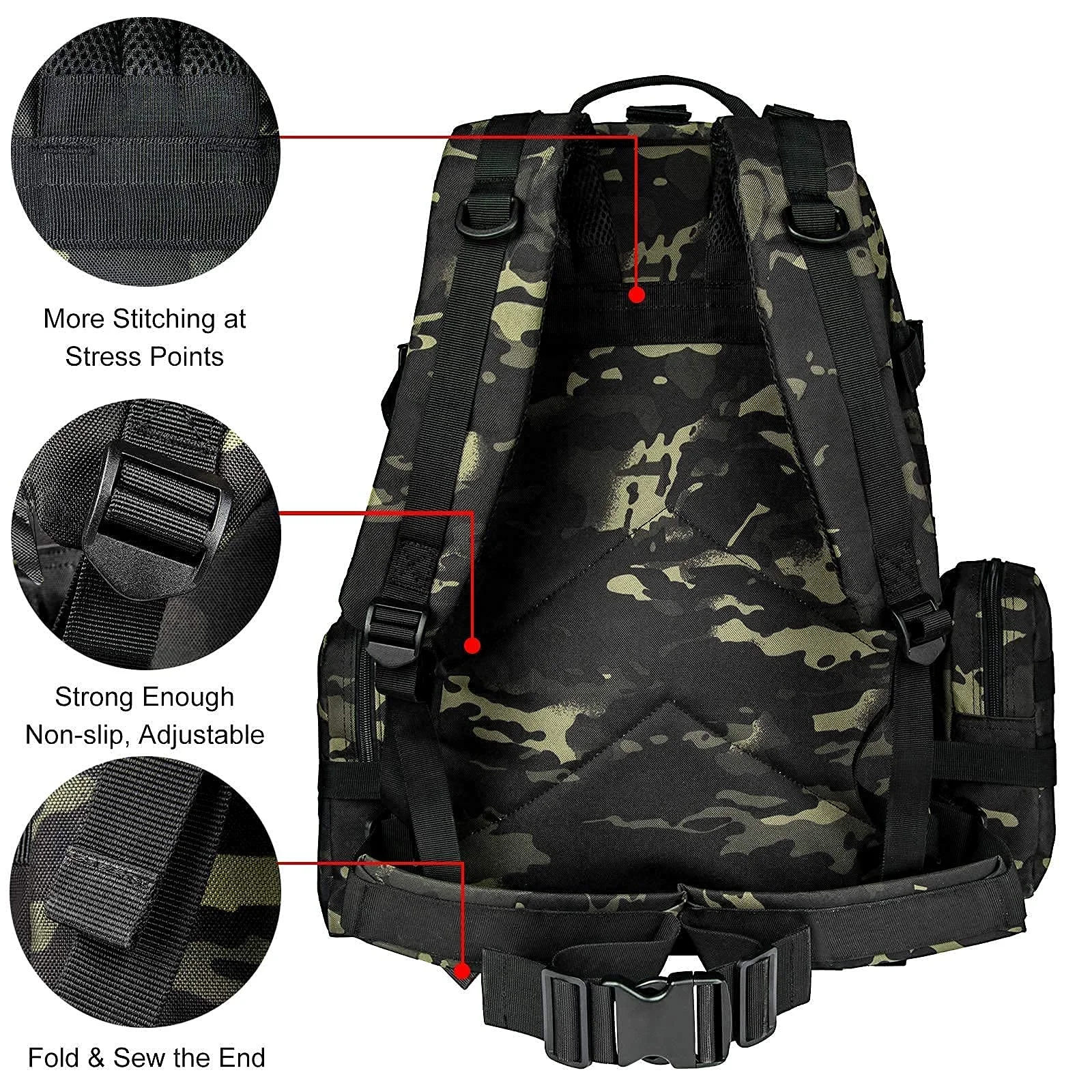 CVLIFE - Mochila Táctica Militar De 60 L, Paquete Grande De Asalto Desmontable Molle Bag