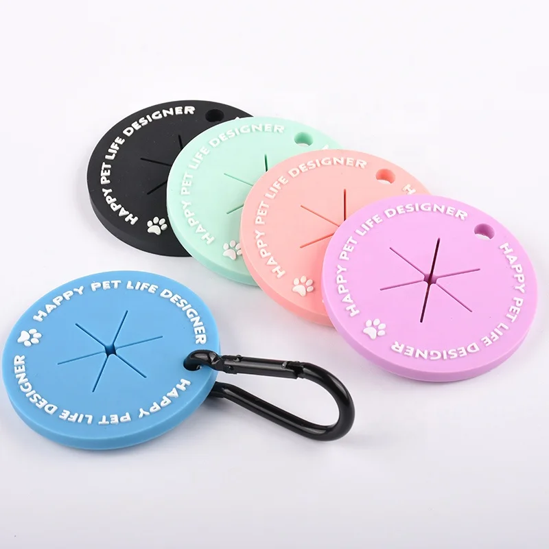 SinSky Customized Logo Silicon Poop Pal Portable Hands Free PVC Rubber Waste Bag Carrier Stylish Waterproof Dog Poop Bag Holder