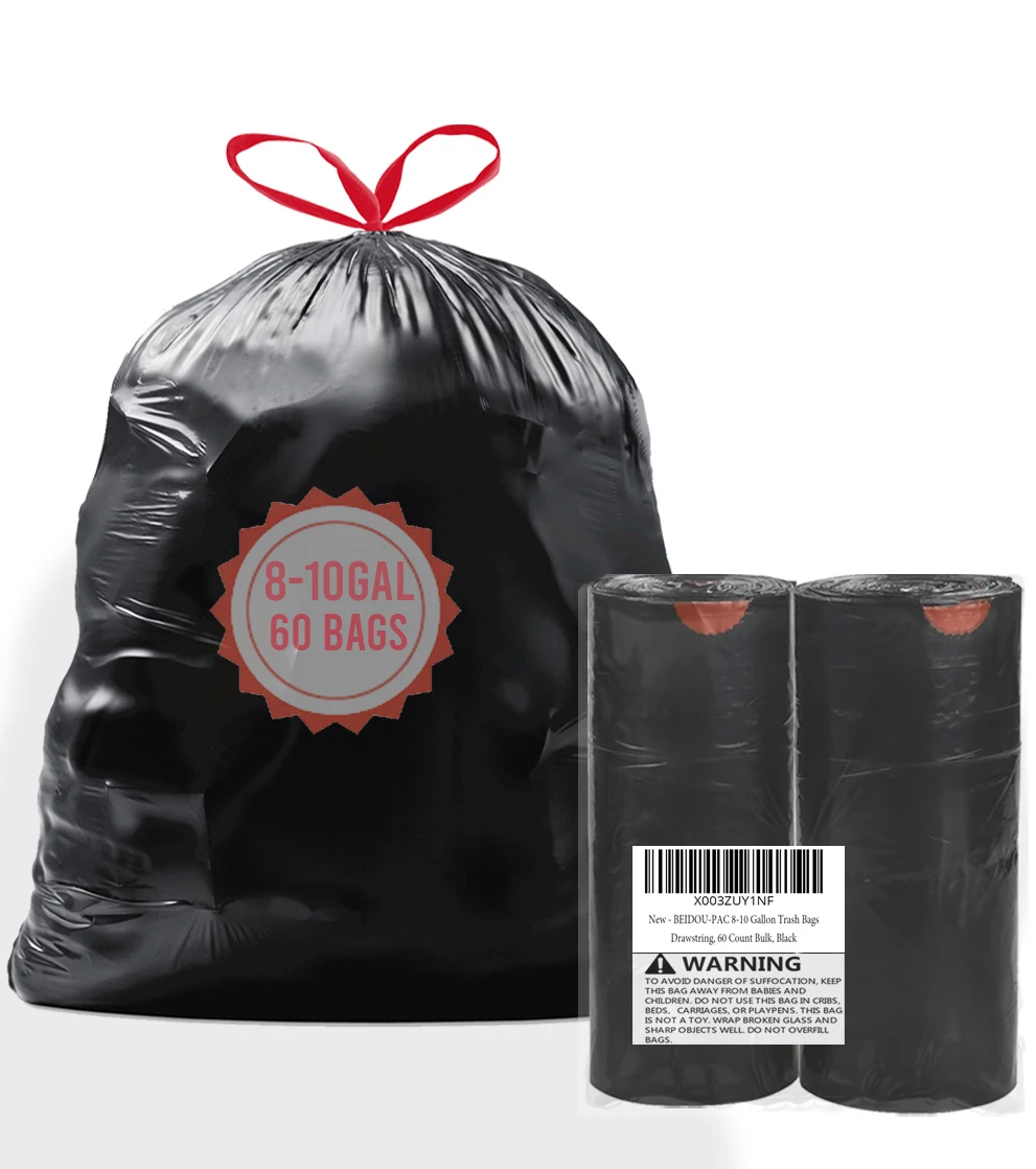 BEIDOU-PAC 8-10 Gallon Trash Bags Durable Convenient