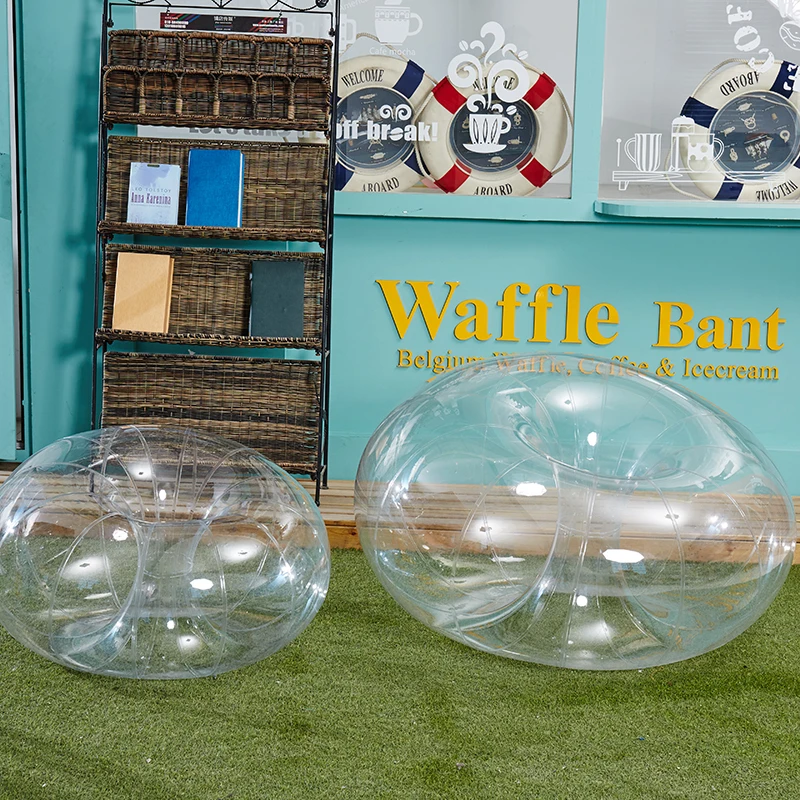 Transparent PVC Balloon Sofa 1m 0.2mm Material for Kids Play on Grass or Sitting Includes Air Blower Accessory