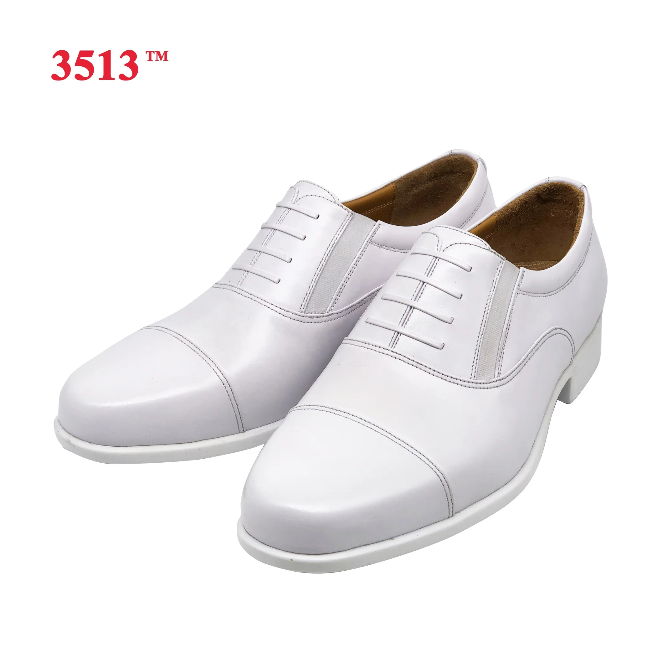White Genuine Leather Formal Dress Officers Navy Shoes Men