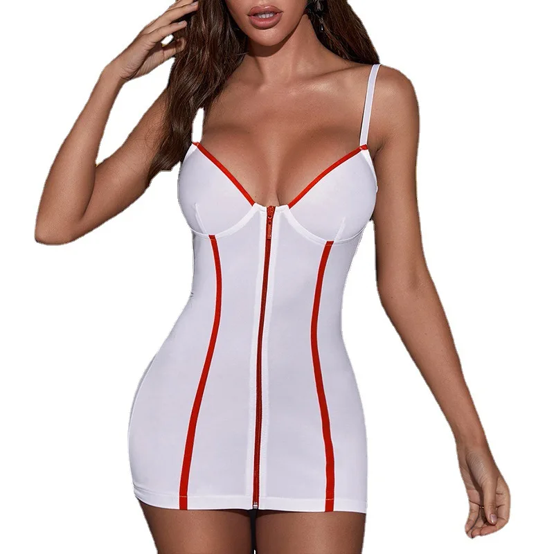 Groothandel verpleegster uniform verleiding rollenspel erotische club verpleegster sexy lingerie kostuum vrouwen ondergoed set_voghion.com