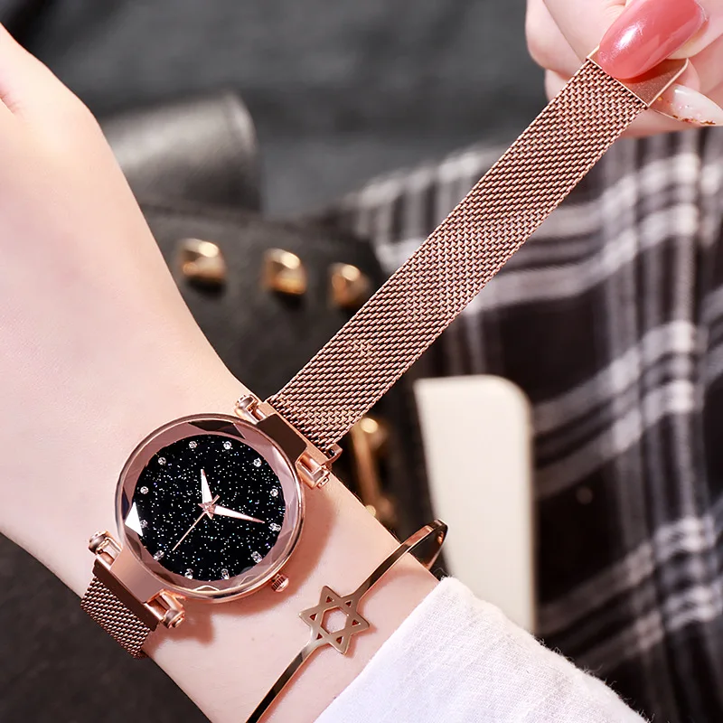 Fashion Milan Watchband Starry Sky Magnet Buckle Lazy Ladies Watch Wholesale  Factory Direct Sales - Buy Best Sellers New Pattern Watch Star Bracelet  Watch Men Sports Watches,Starry Sky Studded Drill Watch Design