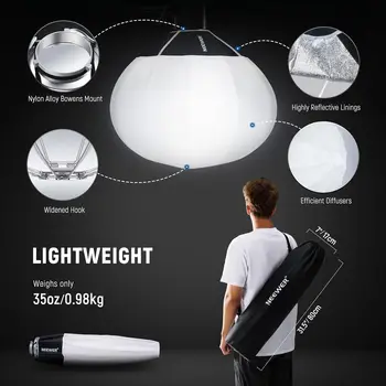 NEEWER 50cm/65cm/85cm Lantern Softbox Quick Release Light Diffuser Bowens Mount Softbox with Lightweight Nylon Alloy product image