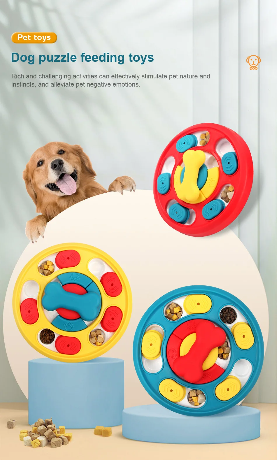 Pet Toys New Rotary Feeding Toys Slow Food Bowl Dog Rotary Table Gnawing Resistance Training Puzzle Dog Toys supplier