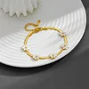 N302 gold white shell  Daisy bracelet