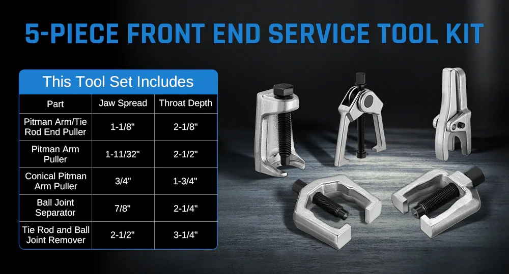 5pc Front End Service Repair Tool Set - Durable & Versatile