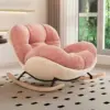 Off-white cat-scratch leather pink blossom-doll cotton-single chair-removable washable