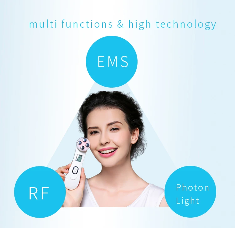 2021 Korea Blue Red Light Photon Therapy RF skin Rejuvenation machine beauty personal care device RF face whiting massager