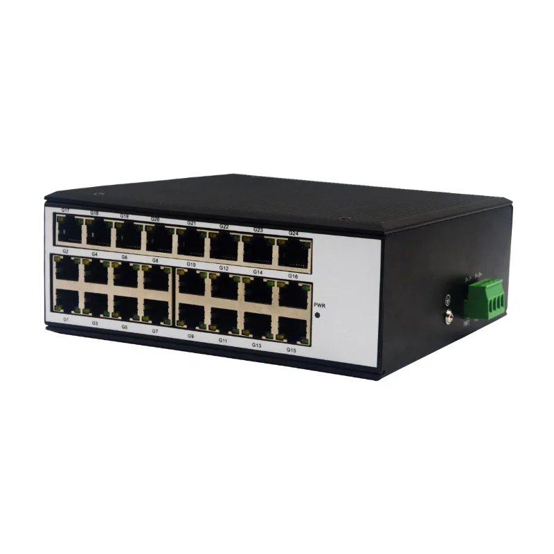 Промышленные 24-портовые гигабитные коммутаторы Ethernet 10/100/1000 Мбит/с IP40 DC12-57V DIN-rail монтажный сетевой коммутатор