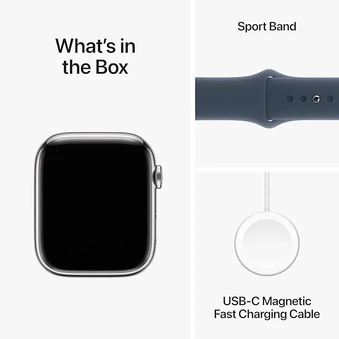 ASIS for Apple IWatch Series 9, 41mm 45mm GPS & Cell, Original Watch Not Refurbish, Bands & Stainless Steel Case with Charger