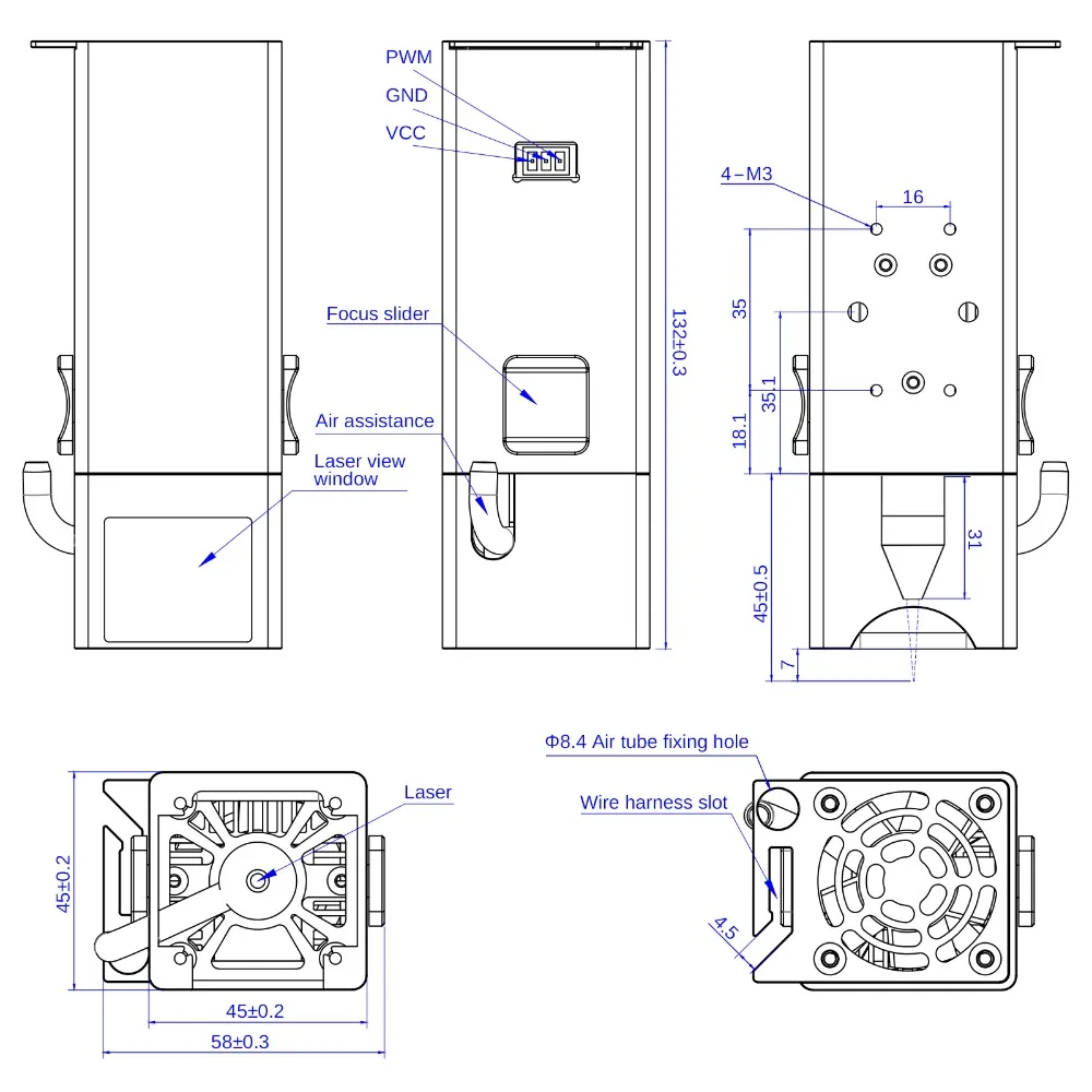 Laser Tree K10 12w Adjustable Focus Optical Power Laser Module 10w