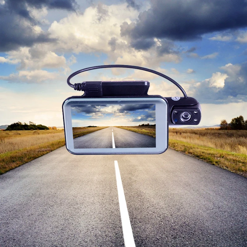 A68 dash cam спереди Встроенный объектив с двумя объективами Автомобильный Черный Ящик ультра-hd ночного видения full-экран IPS экран Автомобильный видеорегистратор