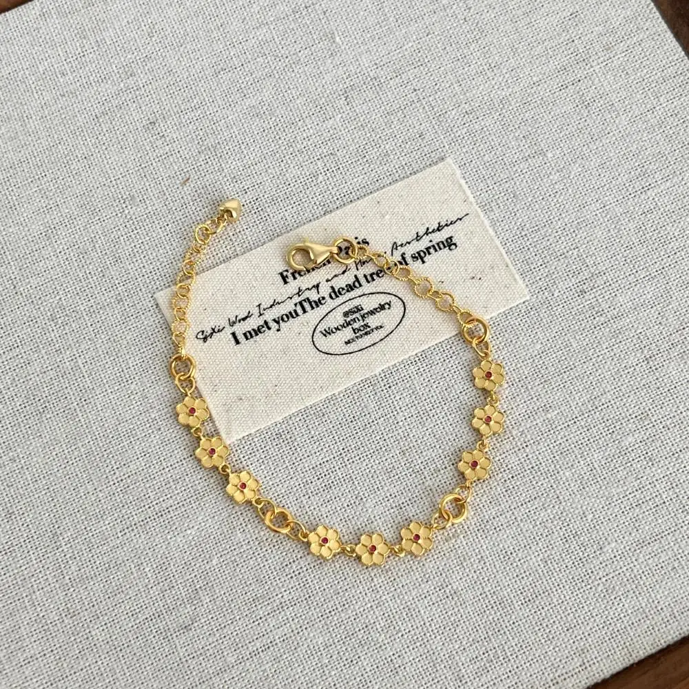 KAKODIY fashionable gold-plated adjustable personalized luxury customized 925 sterling silver women's six-leaf clover cherry blossom bracelet detail 2