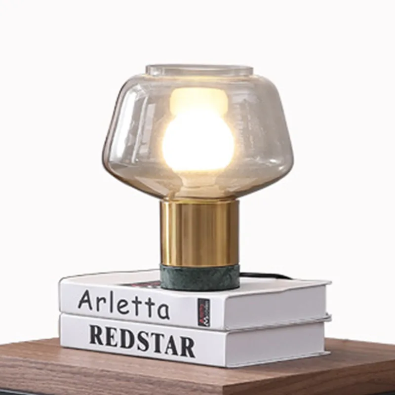 Simple Modern Glass Shade Table Lamp Reading Desk Restaurant Light