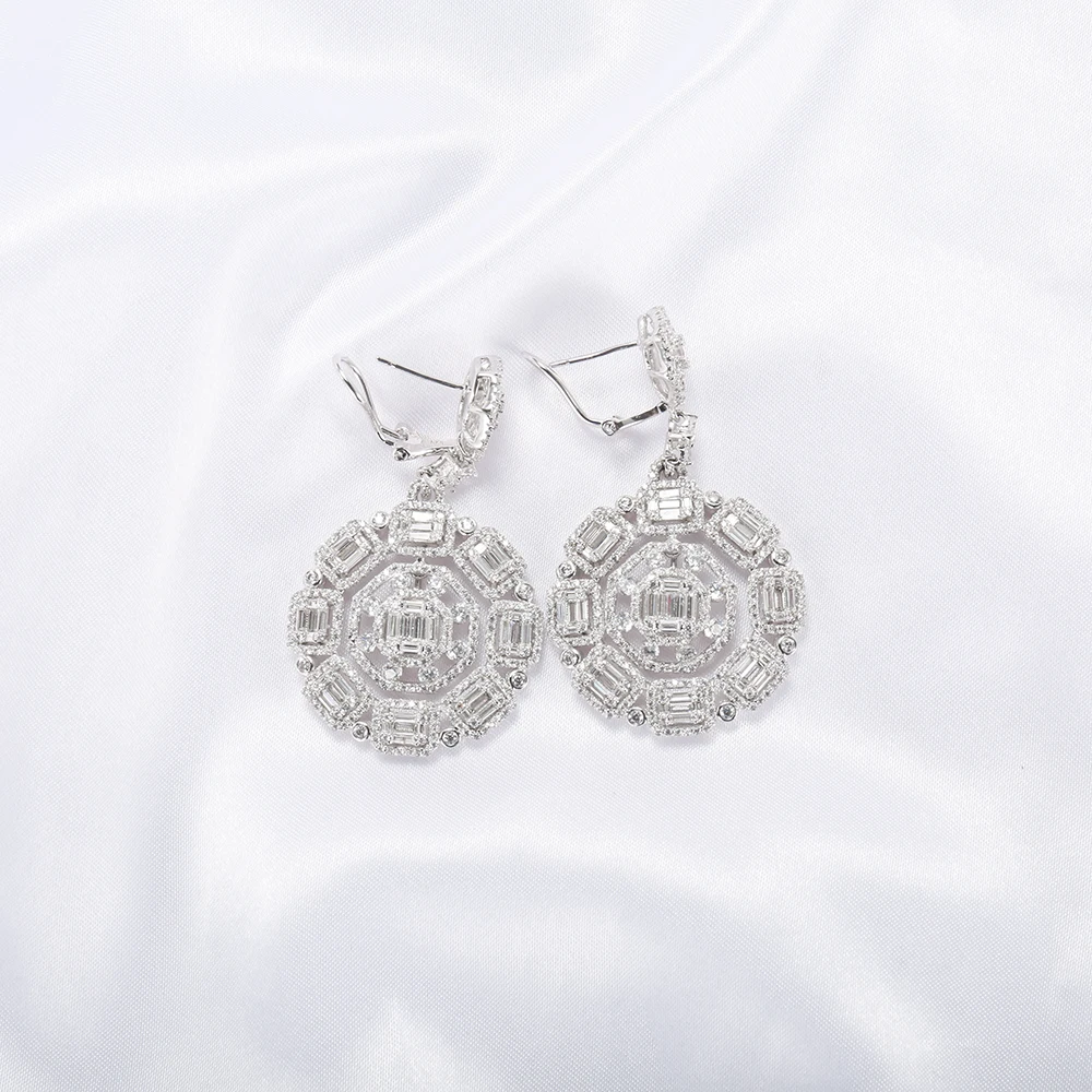 Fashion Accessories Dubai Bridal Earrings for ladies AAAAA Cubic Zirconia Earrings for women 2021 925 Sterling Silver Earrings