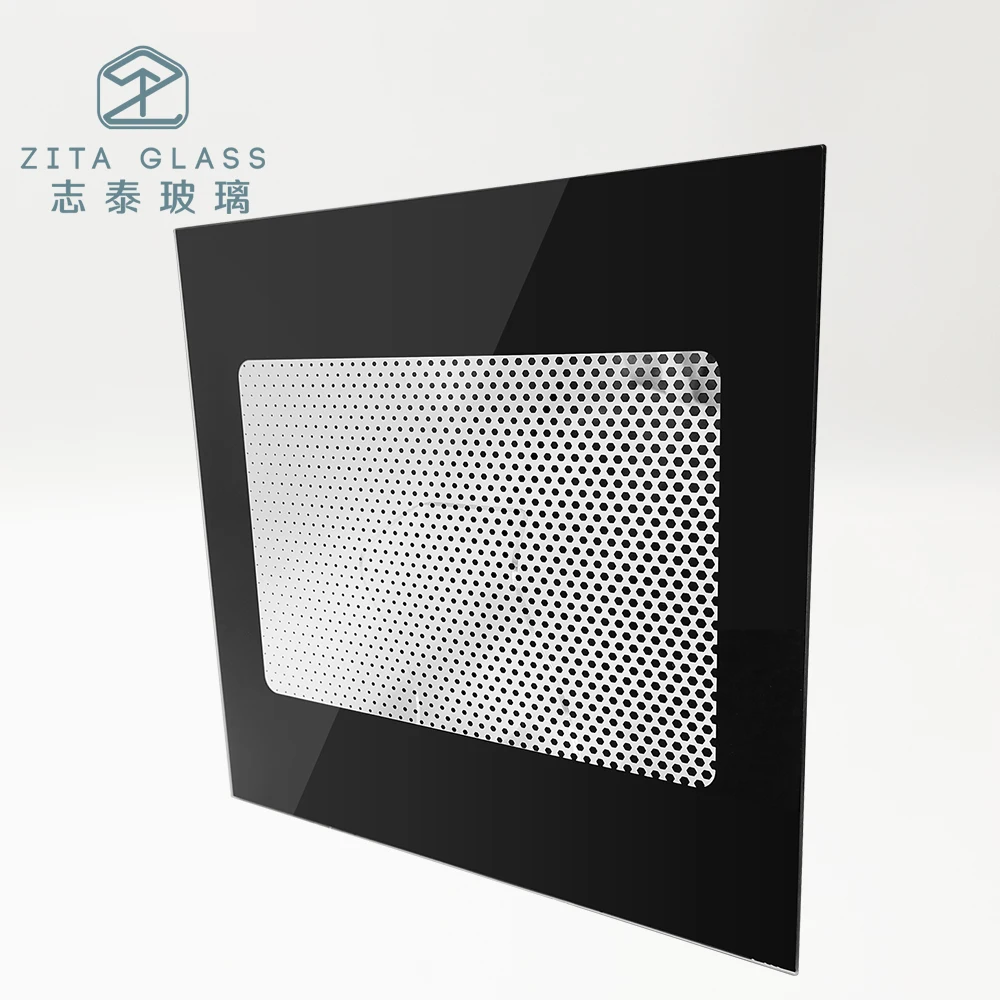 High Quality Custom Design Toughened Microwave Oven Glass Panel Silk Screen Print Microwave Oven Tempered Door Glass