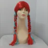 Red with blue ribbon double braid